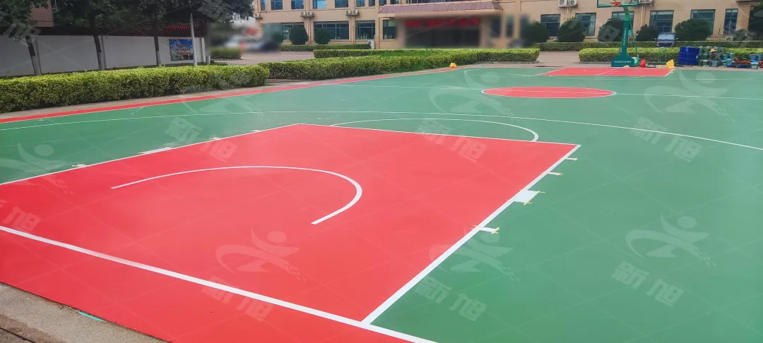 新旭体育硅pu篮球场完工案例
