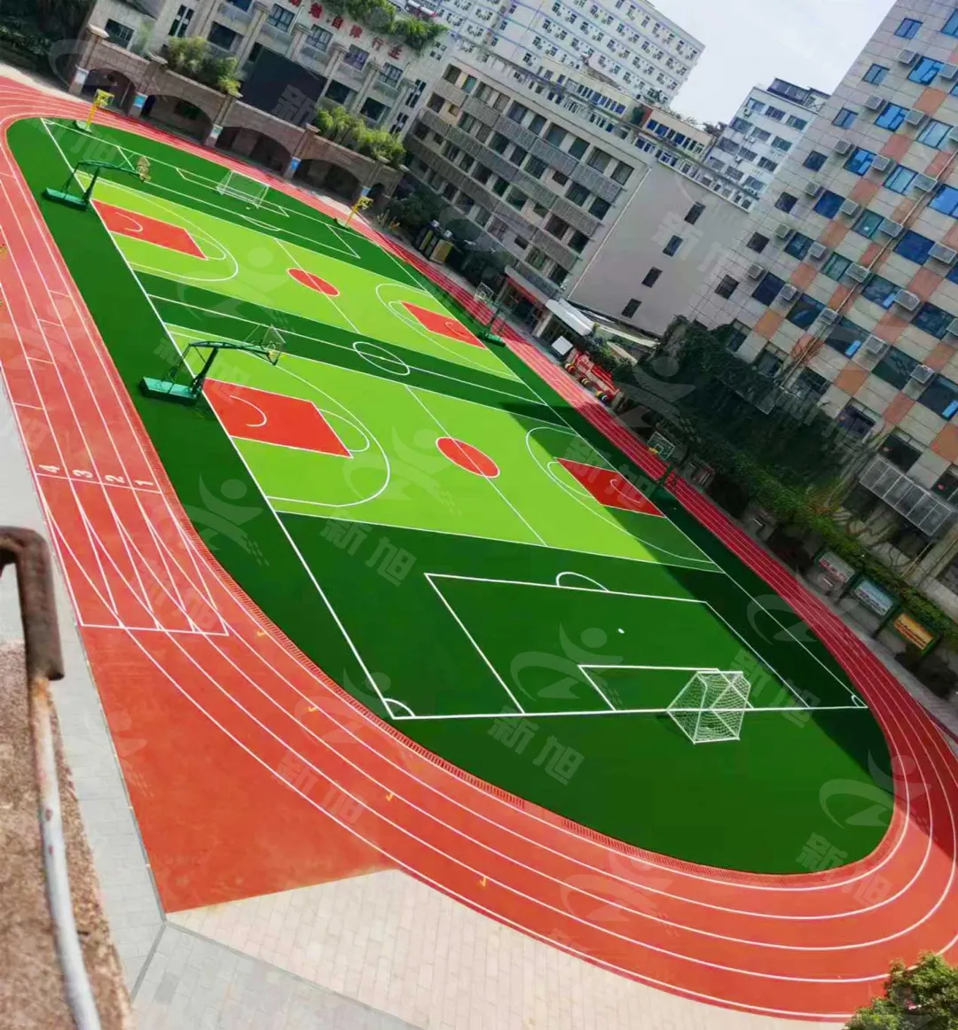 西安小学全塑型自结纹塑胶跑道