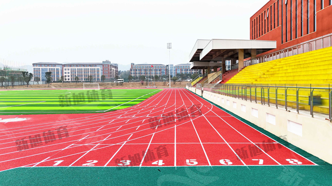 新旭体育重庆校园塑胶跑道完工