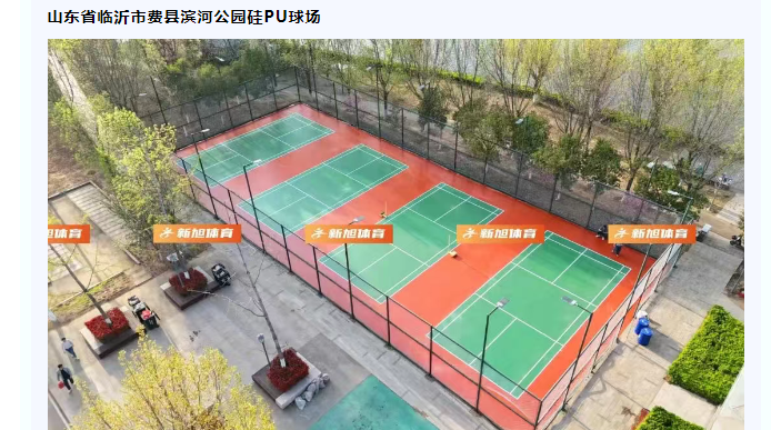 临沂公园硅pu羽毛球场建设
