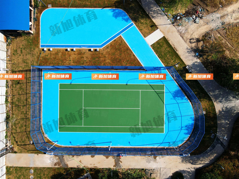 新旭体育体育公园硅pu篮球场施工