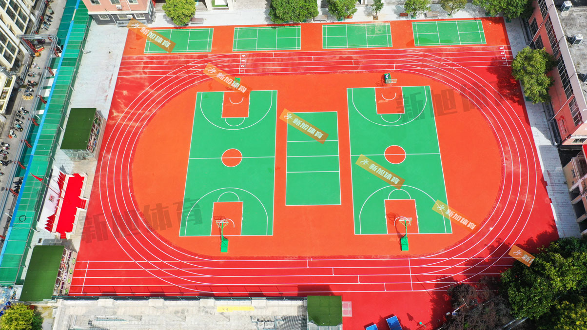 新旭体育河南省郑州市金水区文化绿城小学 混合型跑道+硅PU球场