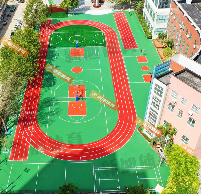 新旭体育郑州市金水区新柳路小学 混合型跑道+硅PU球场+人造草坪