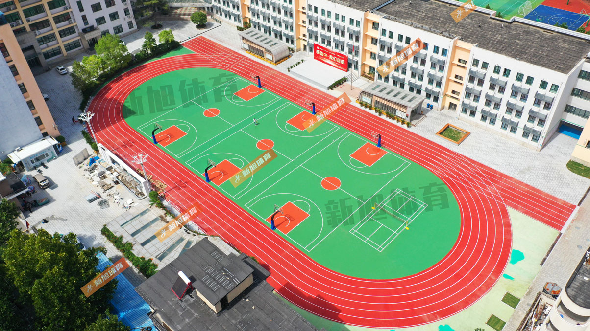 郑州群英中学新旭体育混合型跑道+硅PU球场